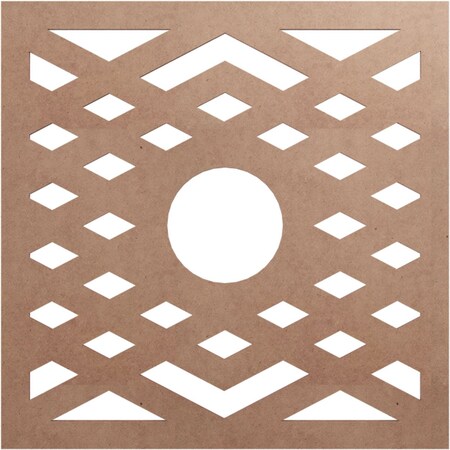 Ekena Millwork Chevron Wood Fretwork Pierced Ceiling Medallion, Wood (Paint Grade), 22"OD x 5 3/4"ID x 3/8"T CMWP22X22X0375CHMF
